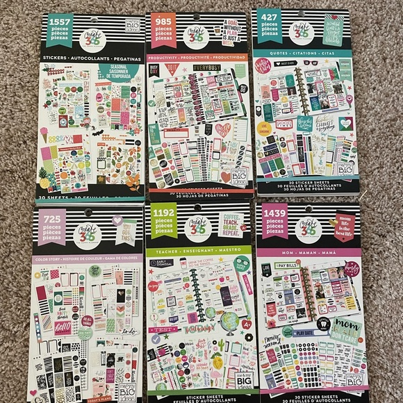 The Happy Planner Other - Create 365 Happy Planner Stickers Quotes Holiday Mom Teacher Scrap Book USED